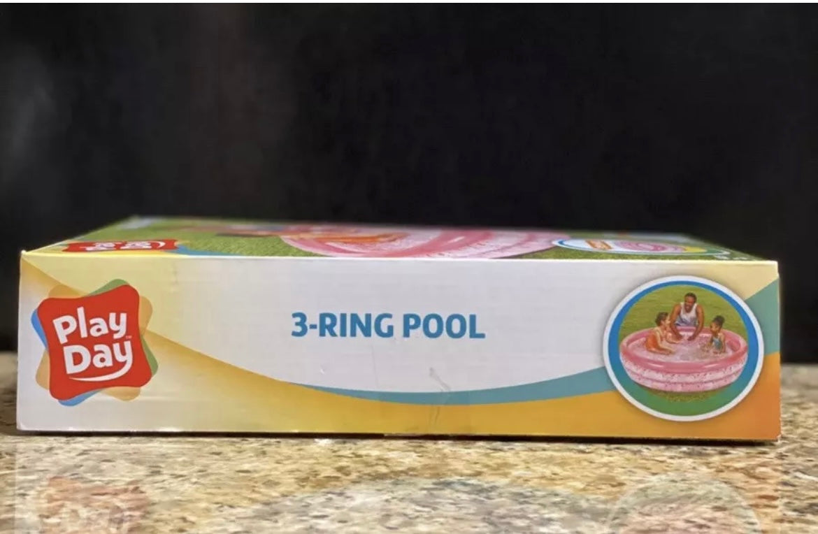 **NEW**PLAY DAY 3-RING PINK UNICORNS KIDS OUTDOOR SWIMMING POOL