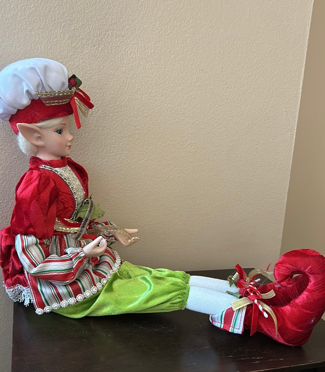 Large Martha Stewart Christmas Elf Fairy Doll Whimsical Red Green New Posable