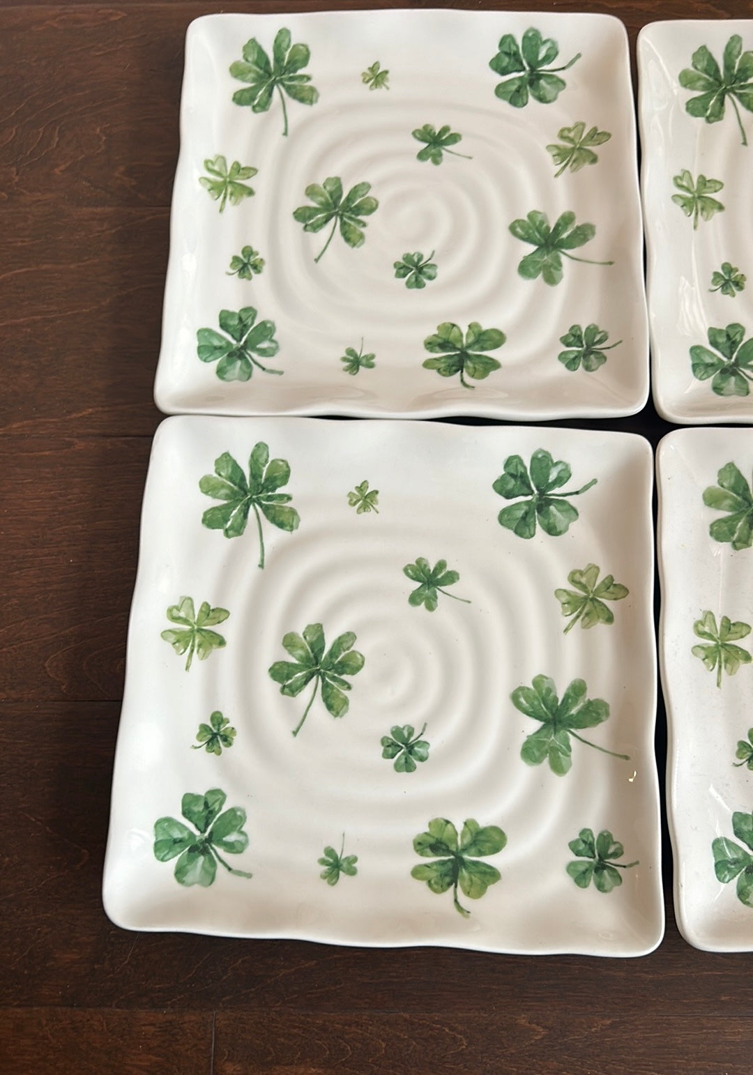 Maxcera Set Of 4 Salad Plates New Clover St Patrick’s Day Irish