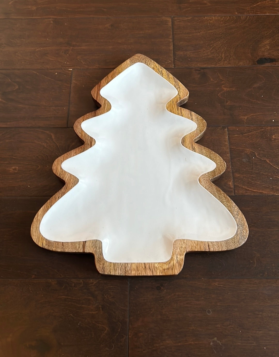 New Wood Christmas Tree Shaped Serving Platter Cheese Board