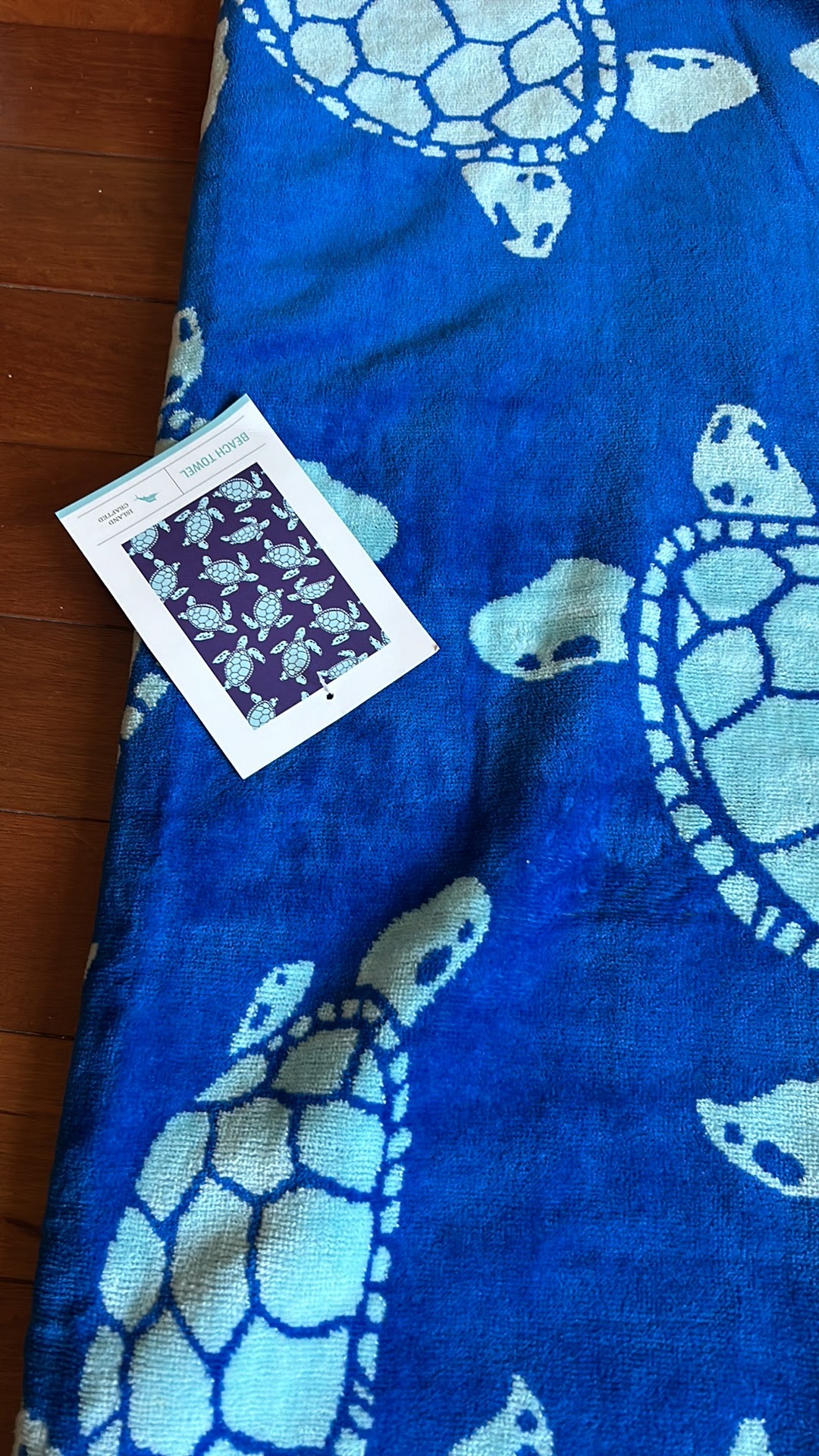 Tommy Bahama Beach Pool Towel Blue Sea Turtles Cotton Blend NWT 36”x68”