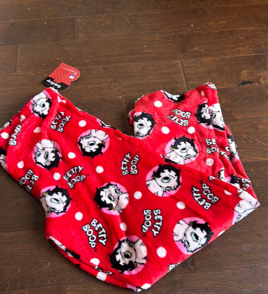 Betty boop womens plus pajama pants red polka dot new