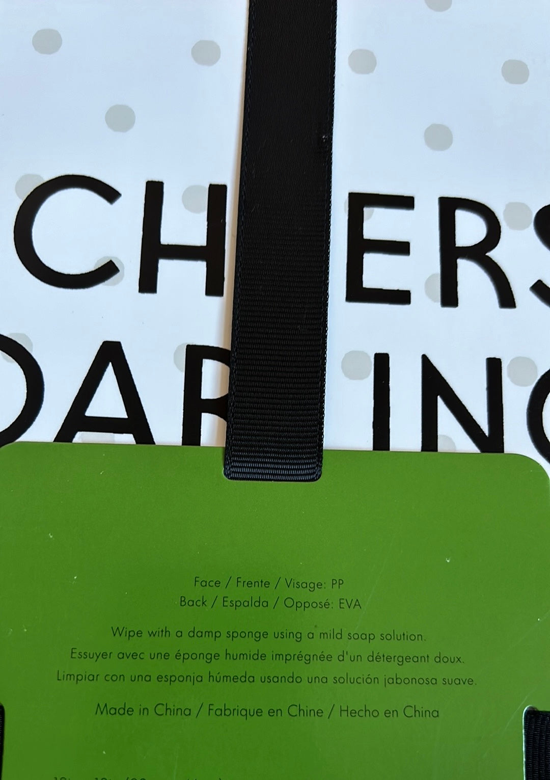 Kate Spade Red White Christmas Placemat Set of 4 “Cheers Darling” NEW Polka Dot
