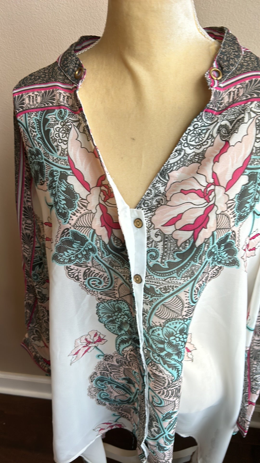 New Womens Plus Sz 1X  Swim Coverup Top Style Sheer Printed Floral
