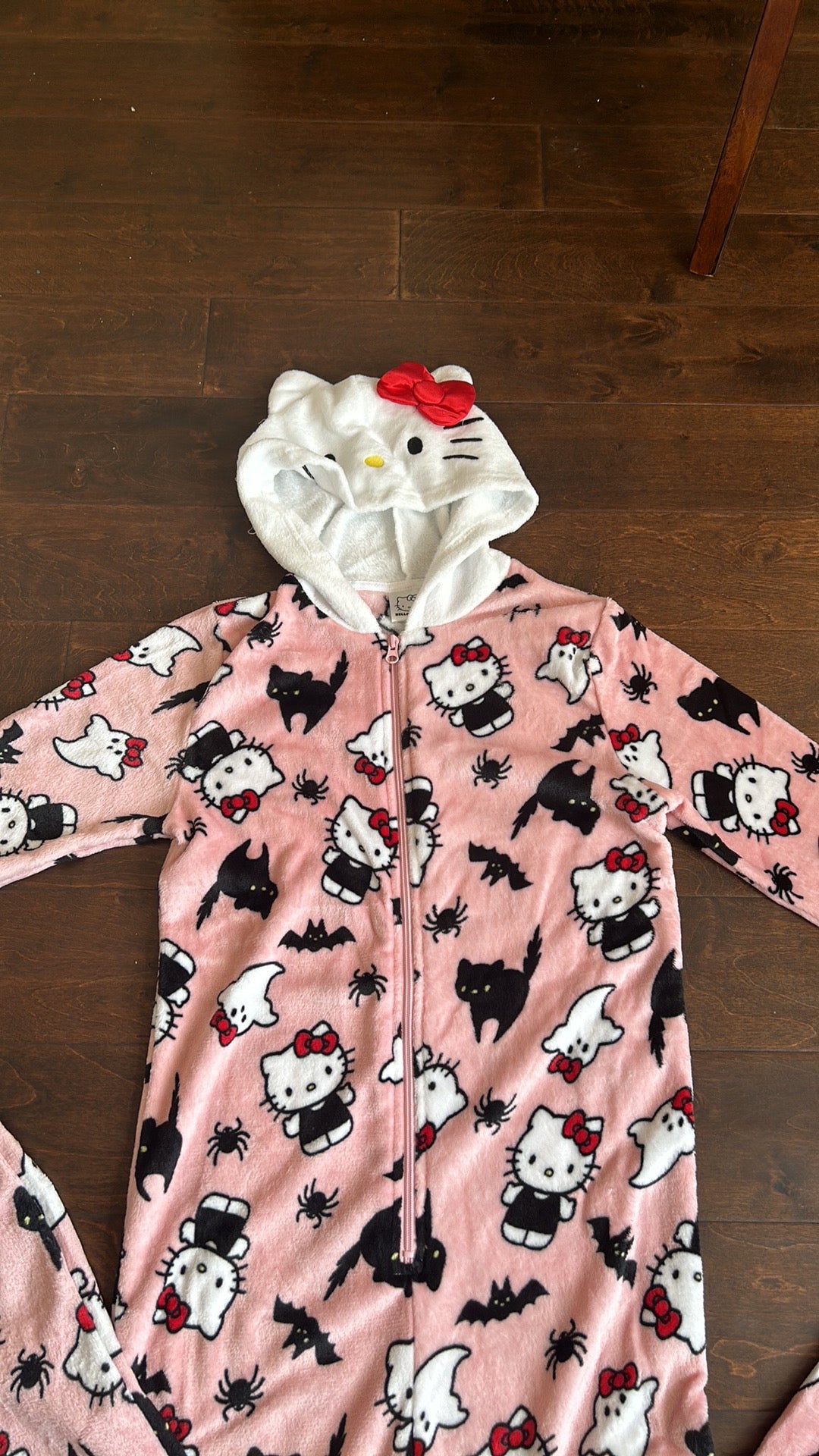 Hello Kitty Womens Union Suit One Piece Pajamas Pants Halloween Bats Cats