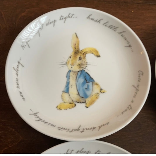 Peter Rabbit Beatrix Potter Set Of 4 Appetizer Plates New Easter
