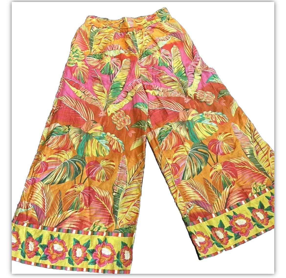 Rachel Rachel Roy Women’s Linen Blend Palazzo Pants New Tropical