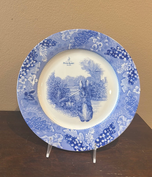 Peter Rabbit Dinner Plates Set Of 4 Easter Beatrix Potter, 10.5 "NEW Blue Toile