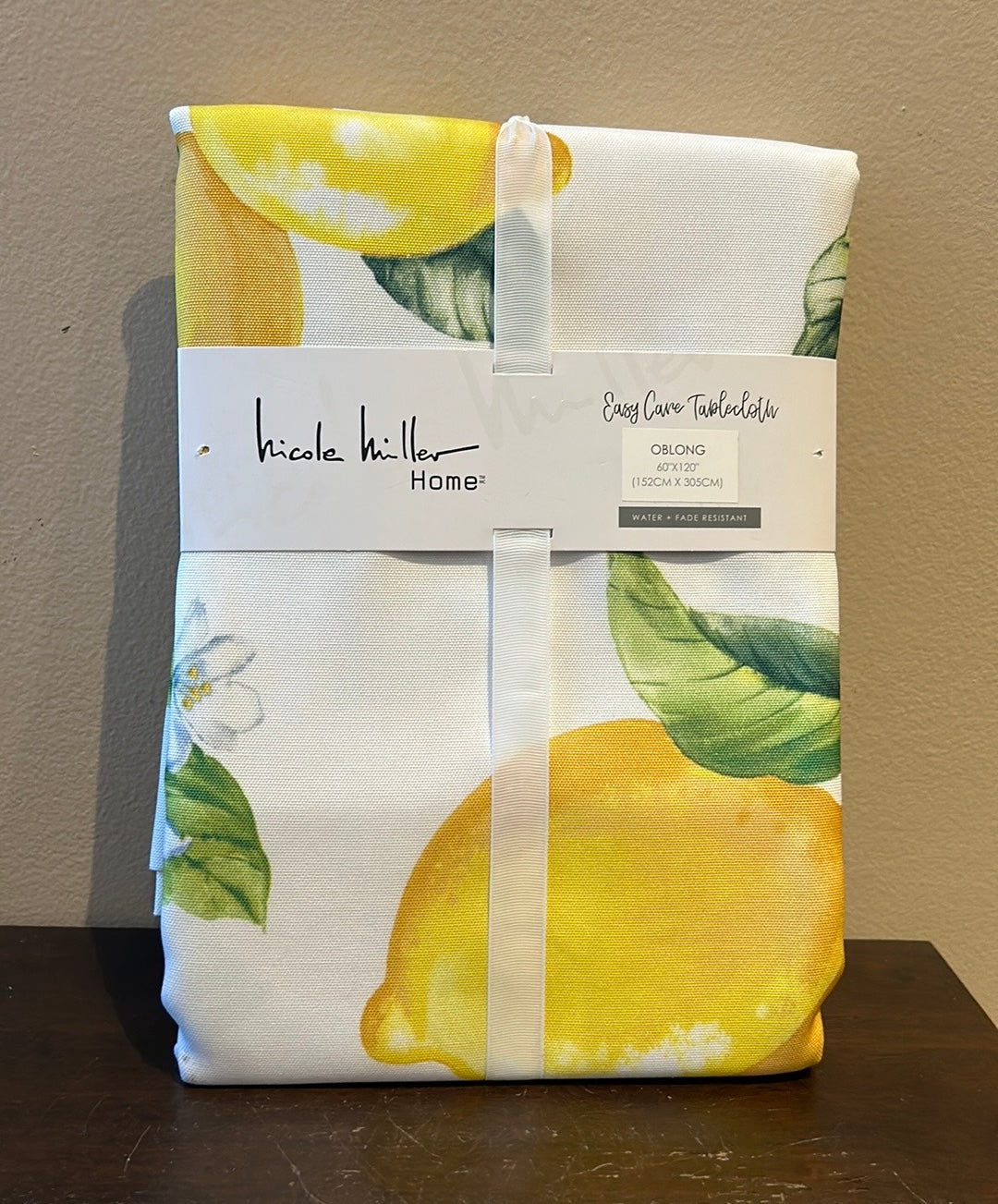 Nicole Miller Home Lemon Print Tablecloth 60”x120” New Floral Spring