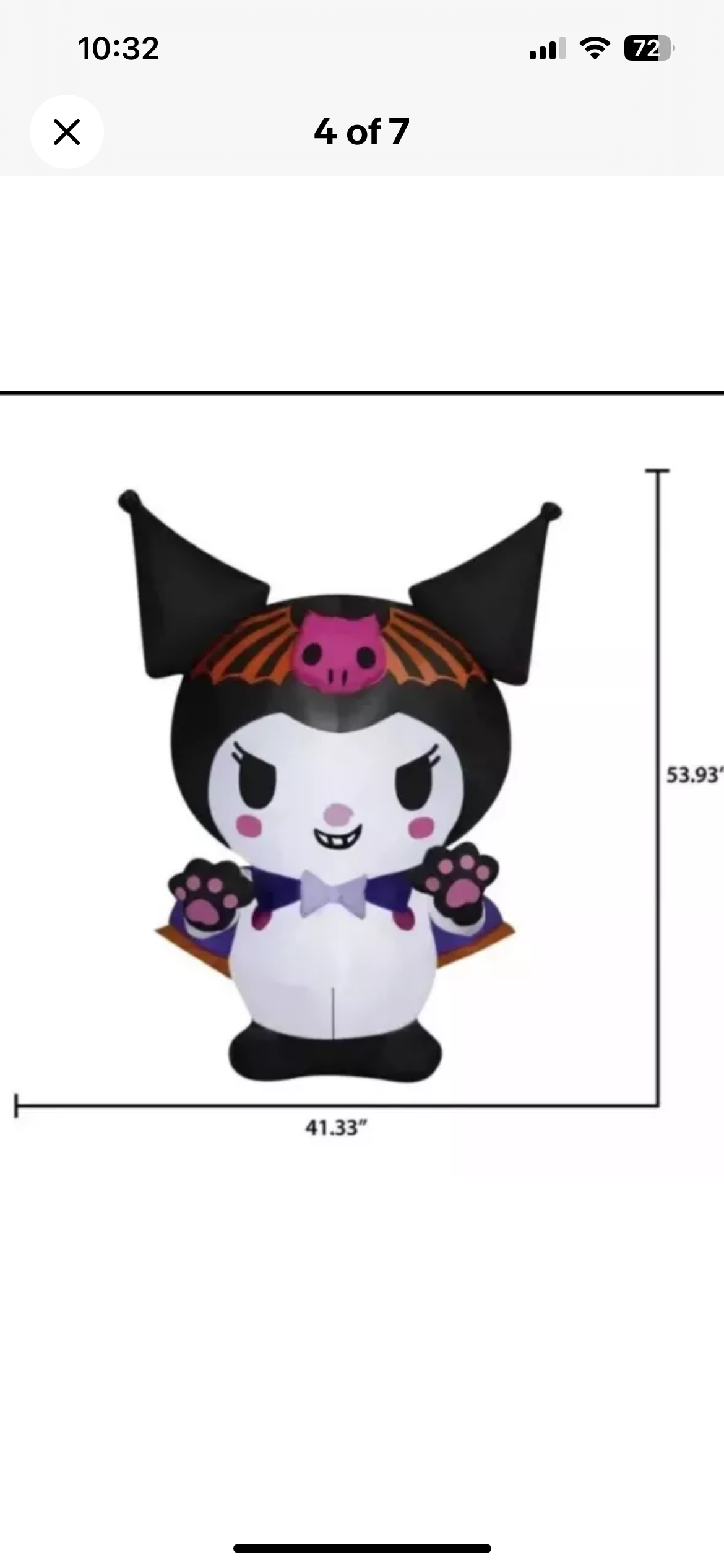 Hello Kitty & Friends Kuromi Airblown Inflatable Halloween Yard Decor NEW 2024