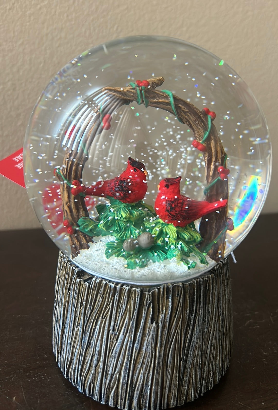 Martha Stewart Red Cardinal Snowglobe Musical Christmas New Holiday Gift