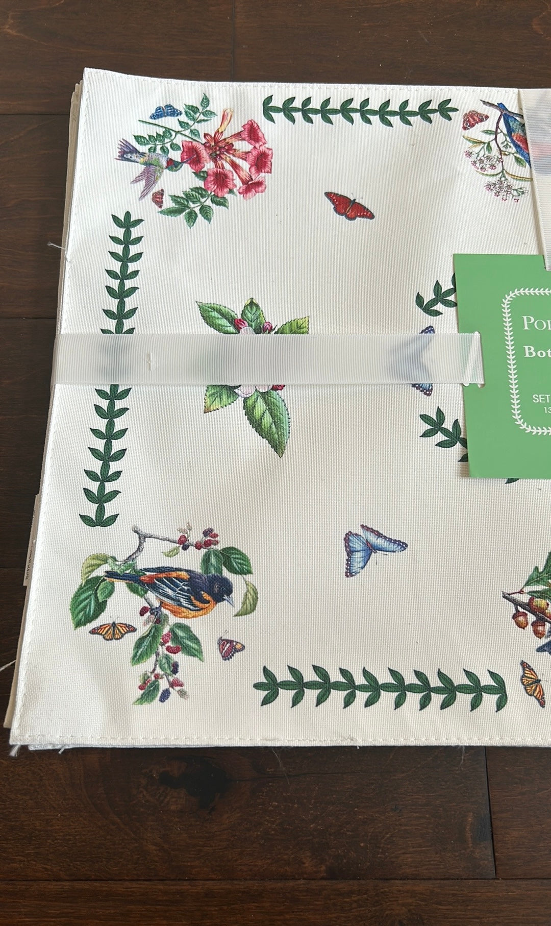 Portmeirion Set Of 4 Botanic Garden Floral Placemats New Birds Butterflies