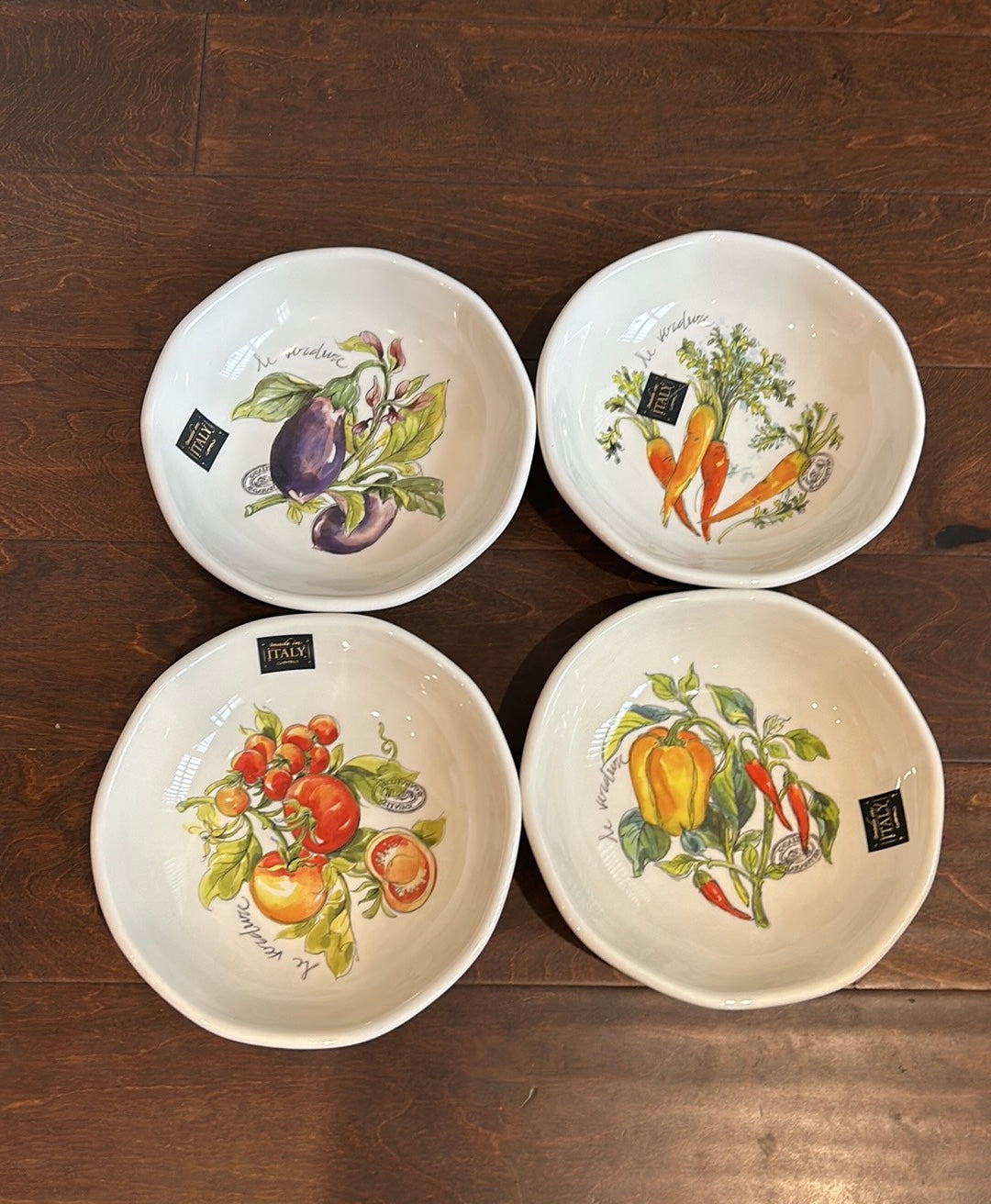 Effetti Set Of 4 Salad Bowls Made In Italy Ceramic New 8.5”