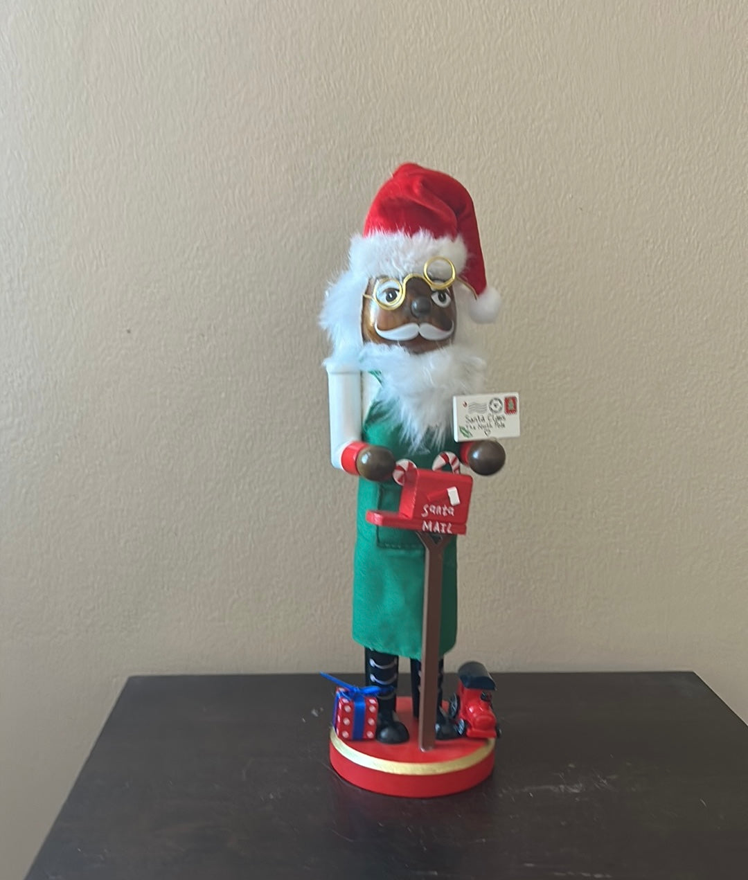 New Wooden Christmas African American NUTCRACKER With Mailbox