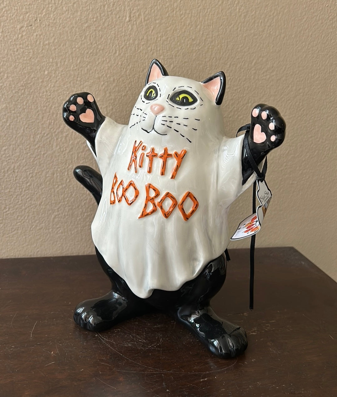 Blue Sky Clayworks Kitty Boo Boo Halloween Ghost Cat By Heather Figurine 9” Tall