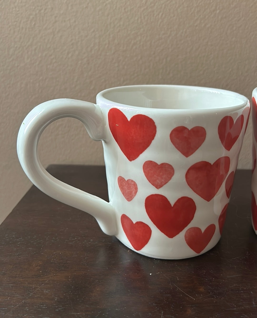 Set Of 2 Coffee Mugs Valentines Day Hearts Love New