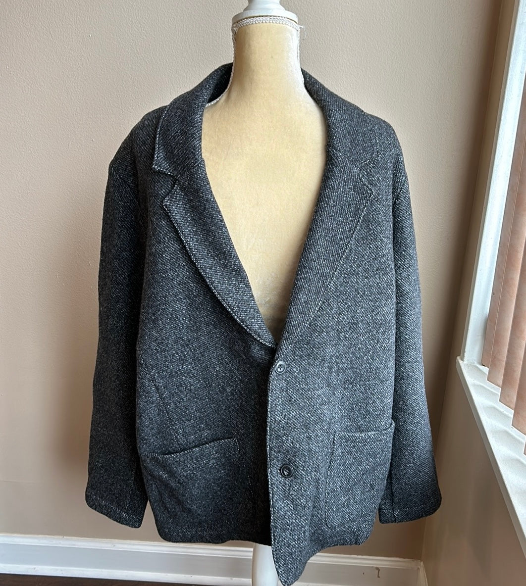 Vince Mens Blazer Sz XXL New Wool Cotton Gray $375