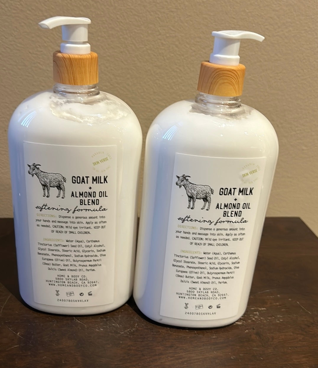 GOAT MILK ALMOND VANILLA SOFTENING RICH ALL OVER BODY LOTION 27 OZ HOME/BODY CO