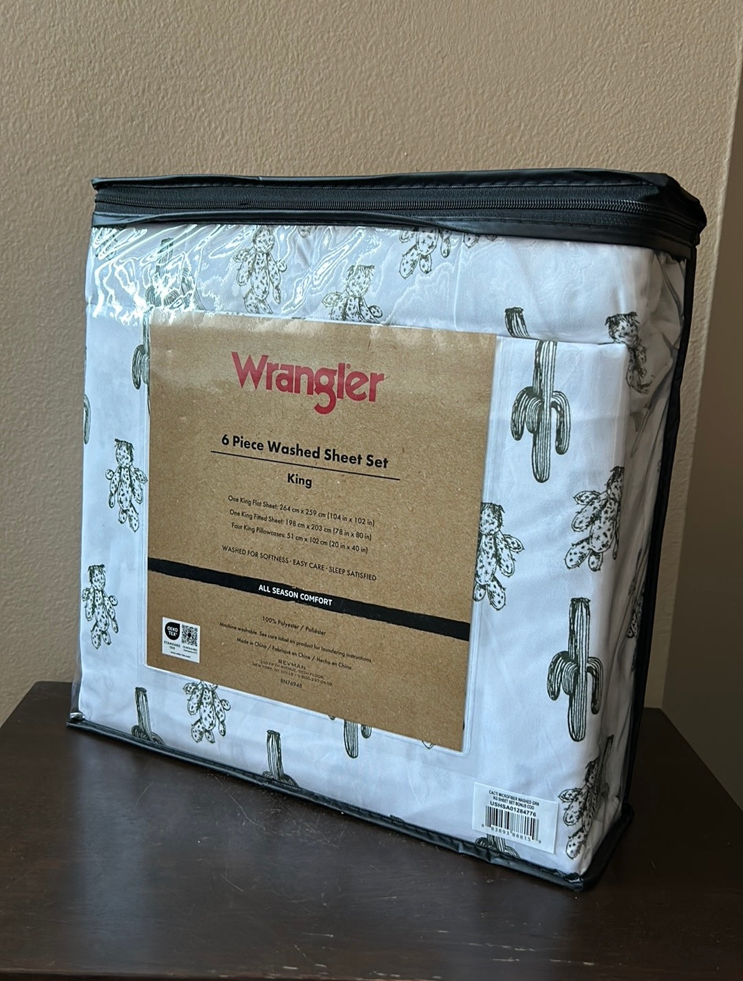 Wrangler 6 Pc Washed Sheet Set King Cactus New Desert Themed