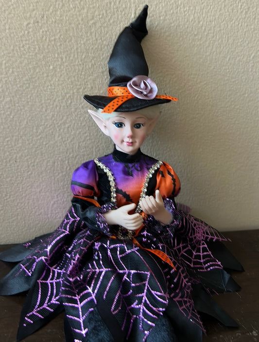 Christian Siriano Halloween Elf Shelf Sitter Posable Doll Mantel  18” Witch new