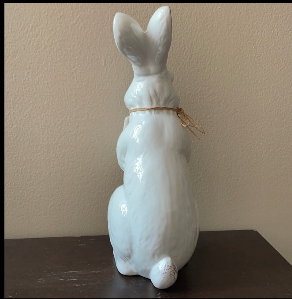 Cute Hip hop Ceramic Bunny Rabbit Easter Tabletop Figurine New 13” Tall