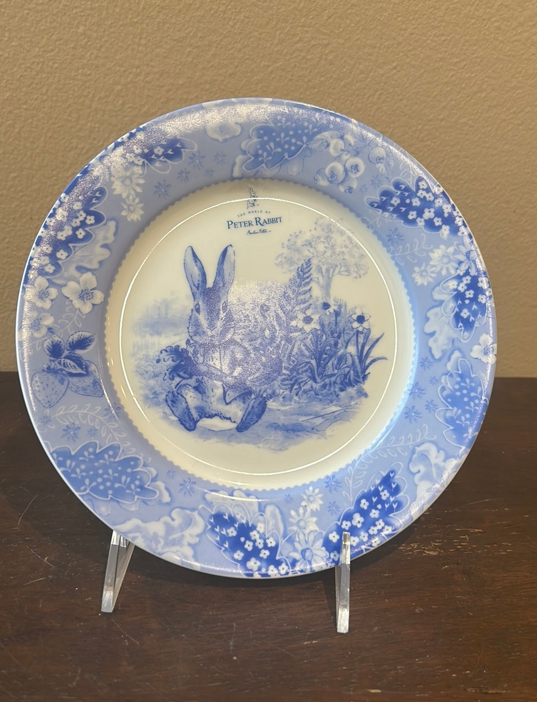 Peter Rabbit Salad Plates Set Of 4 Easter Beatrix Potter NEW Blue Toile