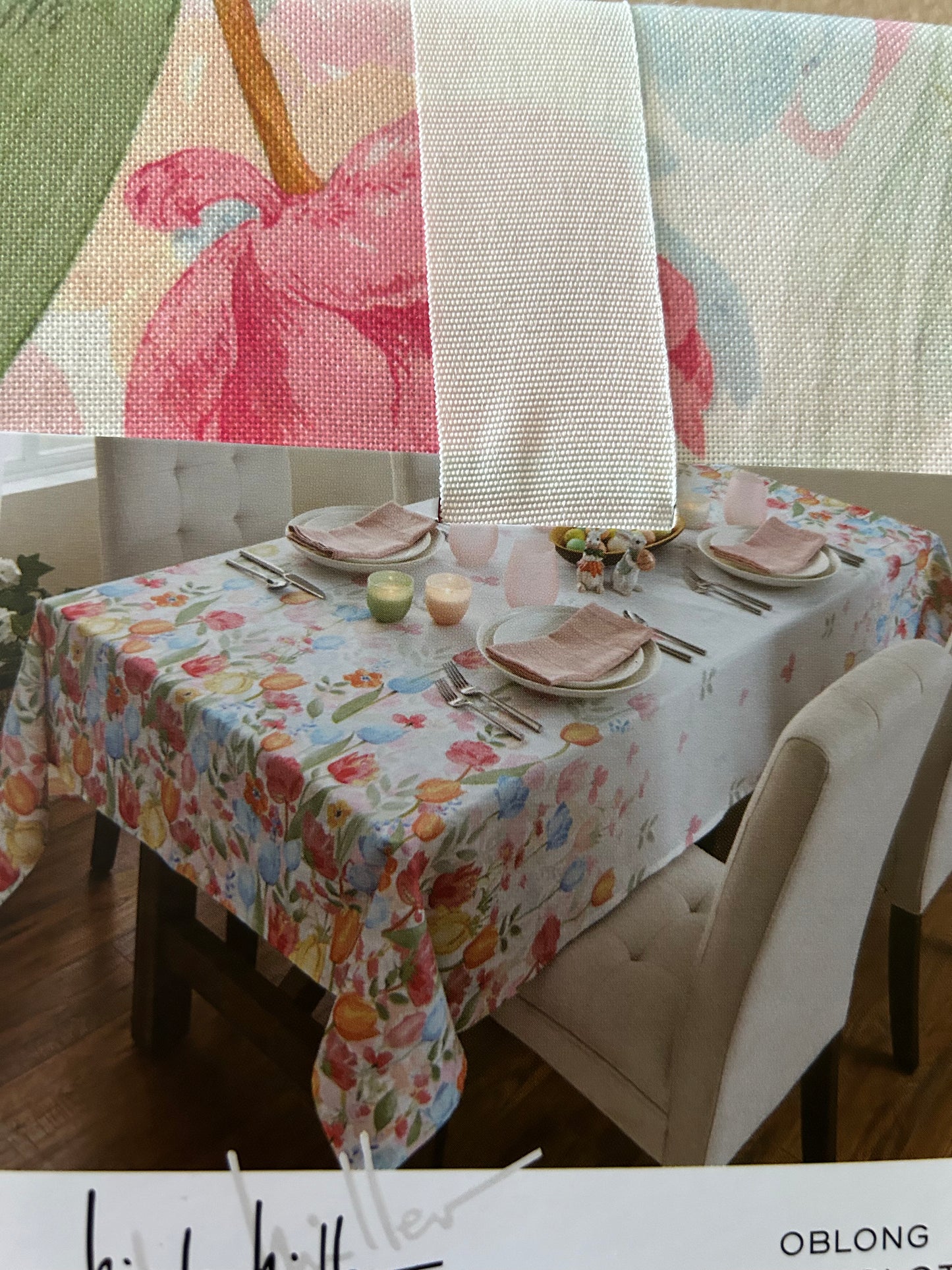 Nicole Miller Home Spring Tablecloth Tulips Floral New 60”x120”  Colorful