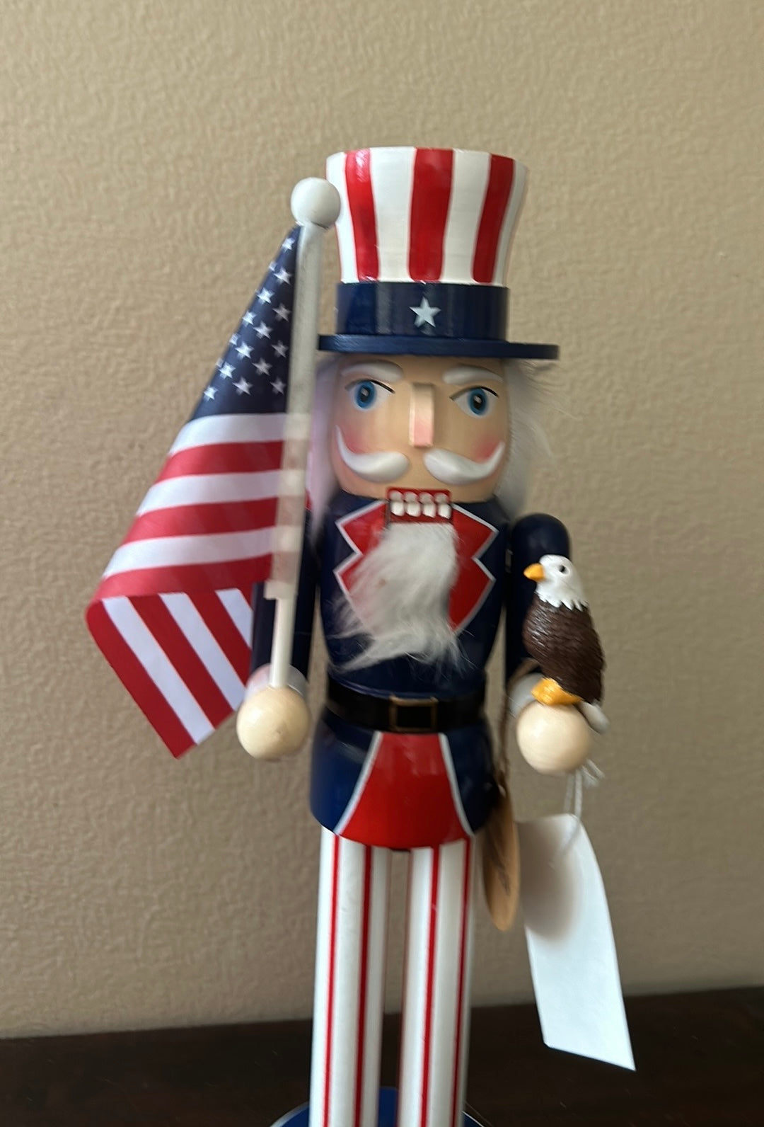 Stars & Stripes Americana Wood Nutcracker Eagle July 4th Red White Blue Flag