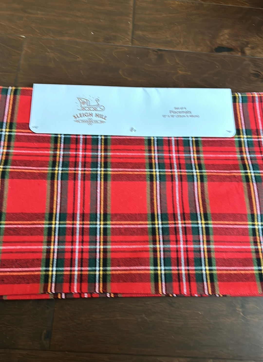 Sleigh Hill Set Of 4 Christmas Tartan Plaid Placemats New