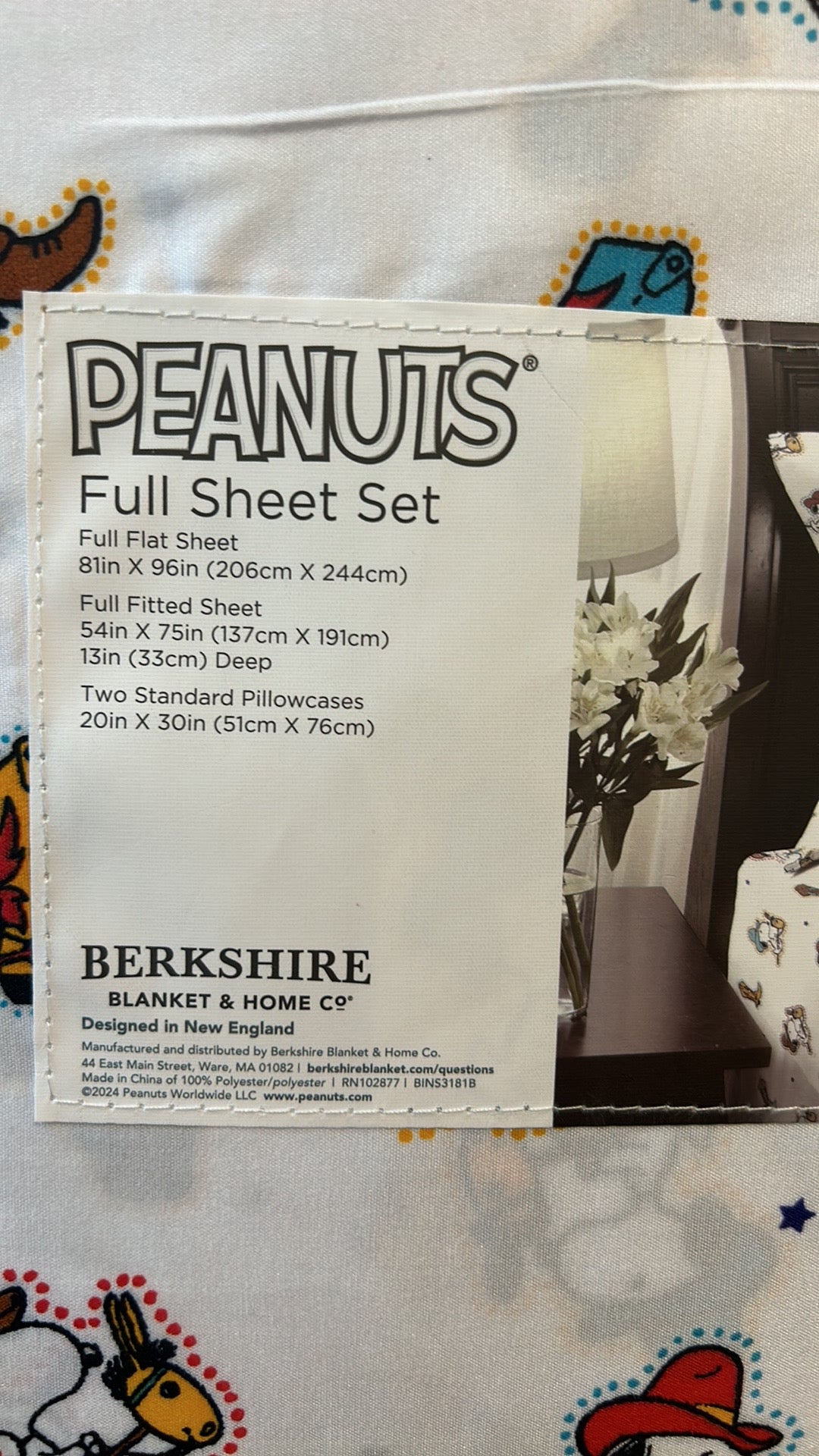 Berkshire Peanuts Snoopy Cowboy Western Rodeo Twin Bed Sheet Set New