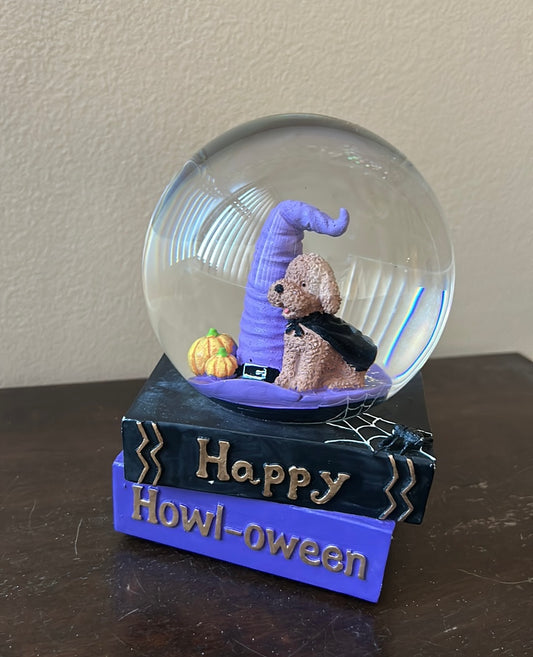 New  Musical Globe Happy Halloween Dog And Witch Cape & Hat Books  New