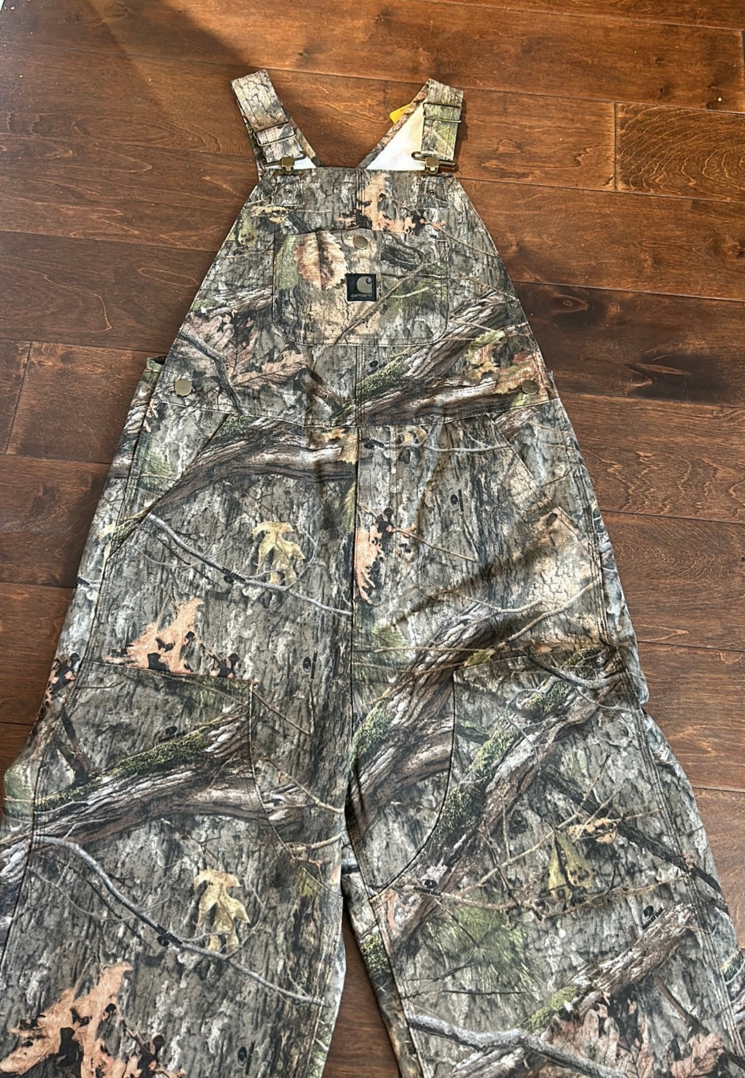 Carhartt Realtree Canvas Camo Bib Overalls Insulated Boys Sz 16