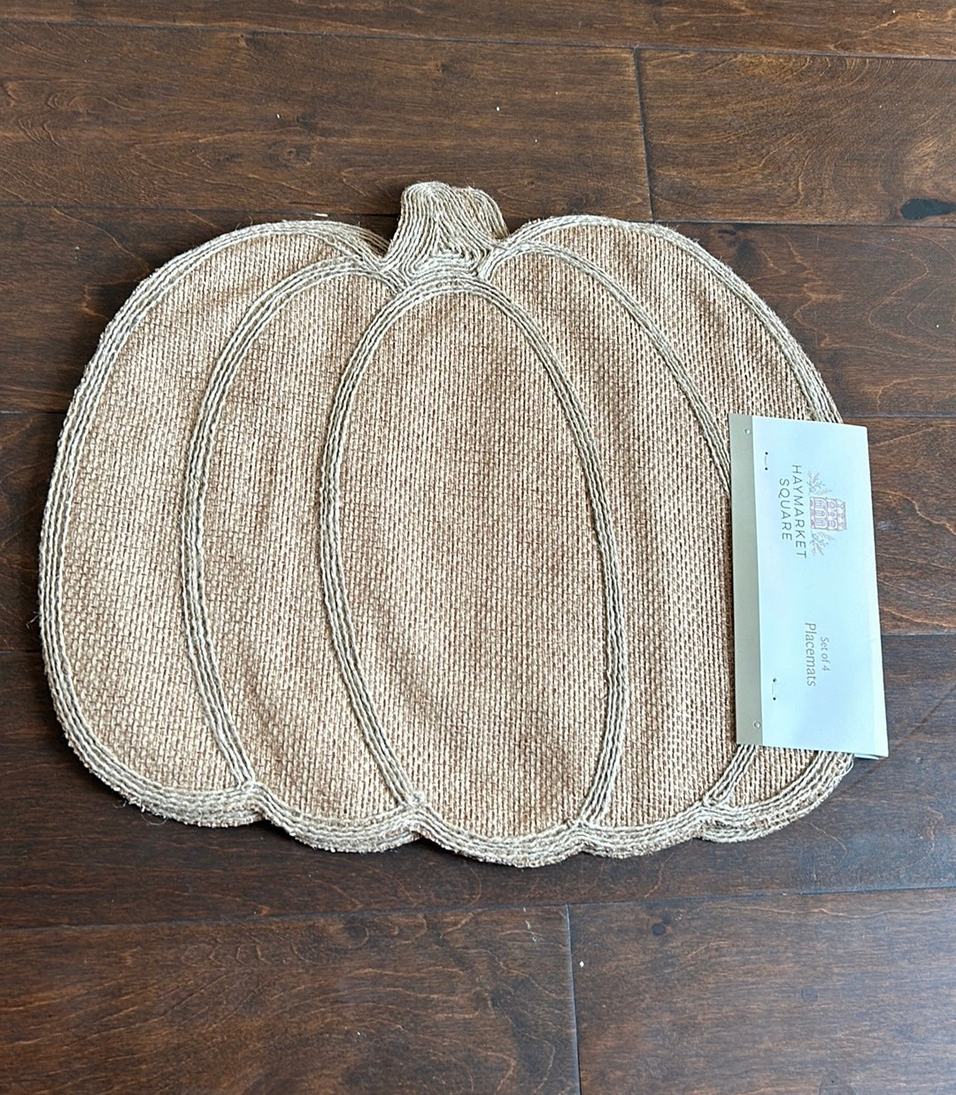 Haymarket Square Set Of 4 Pumpkin Shaped Reversible Beige New Fall Thanksgiving