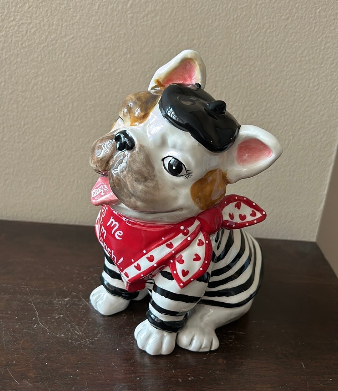 Blue Sky Clayworks Valentines Day FRENCH BULLDOG “KISS Me I'm French” Figurine