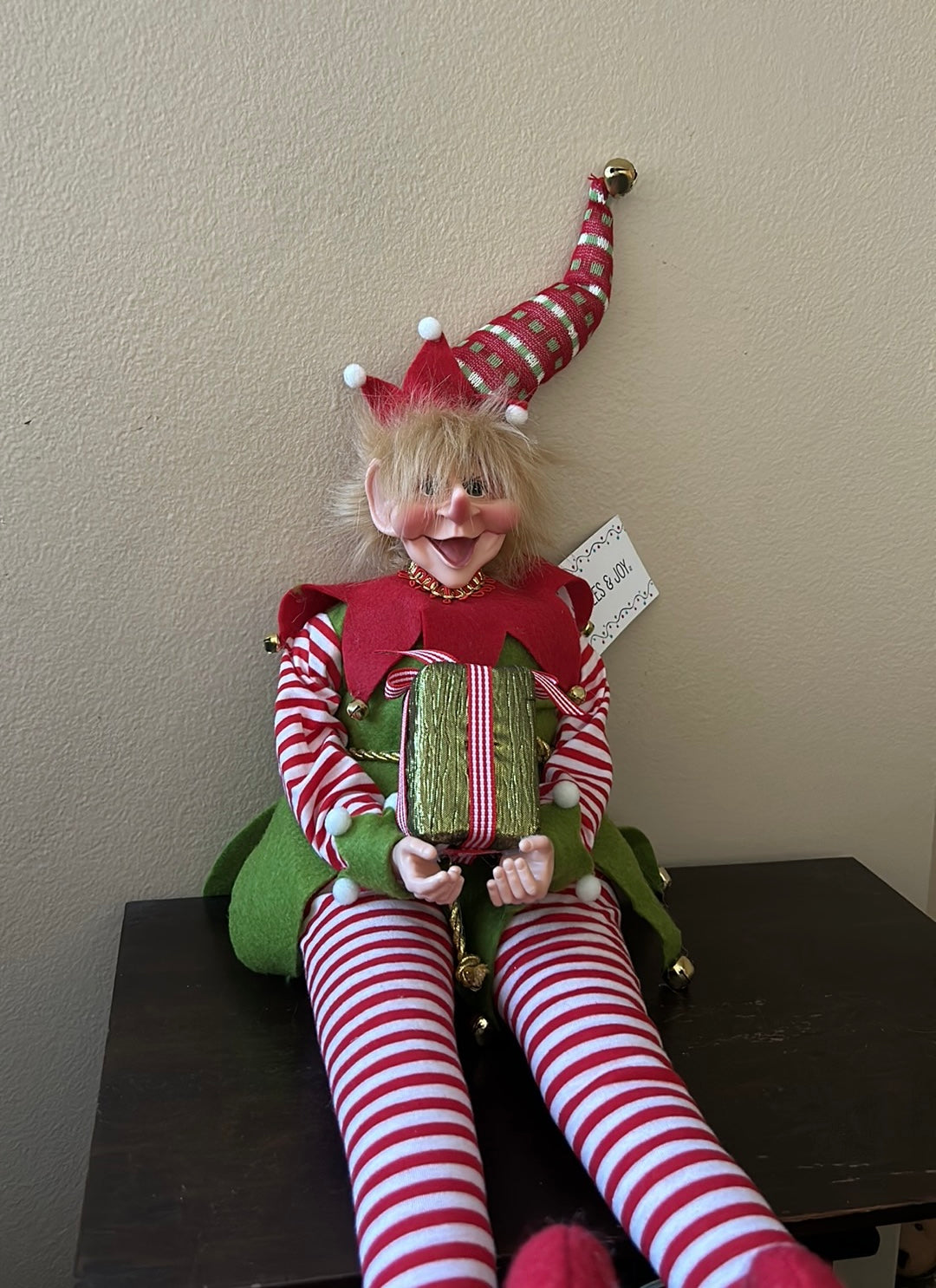 Large Jingles & Joy Christmas Elf Fairy Doll Whimsical Red Green New Posable