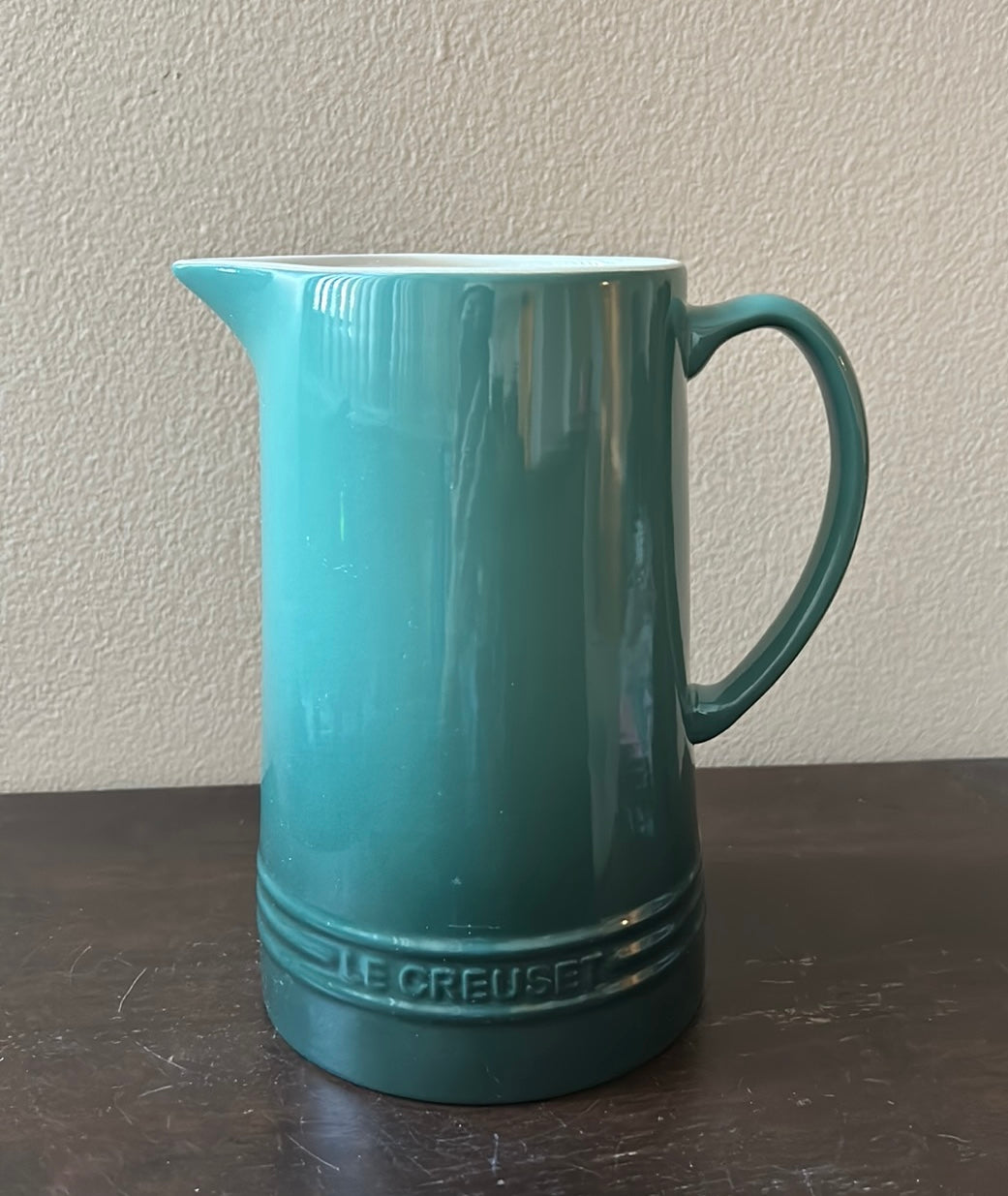 Le Creuset Stone Glazed Pitcher Ombre Green 1.5 Ltr New