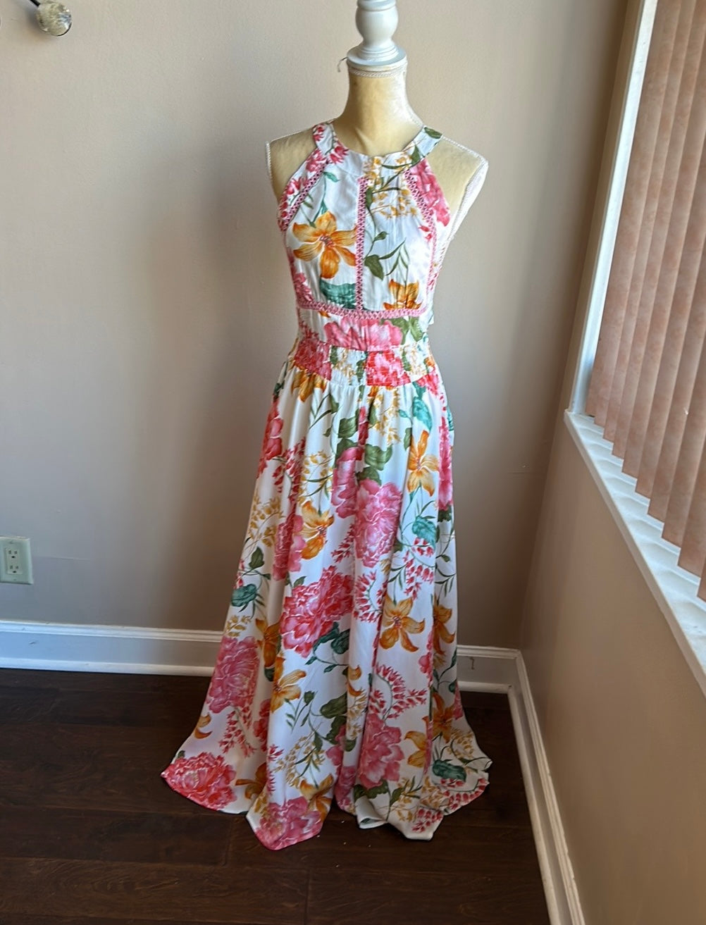 Abel the Label Anthropologie Floral Maxi Dress NWT  Sexy Back