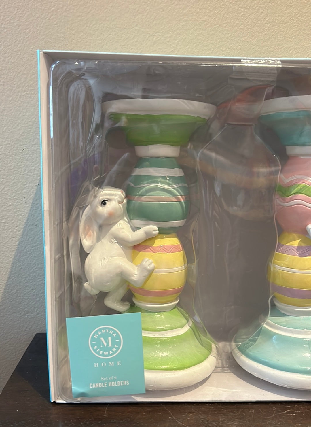 NEW Martha Stewart Easter Bunny  2024 Pastel Bunny Candle Holders Set of 2