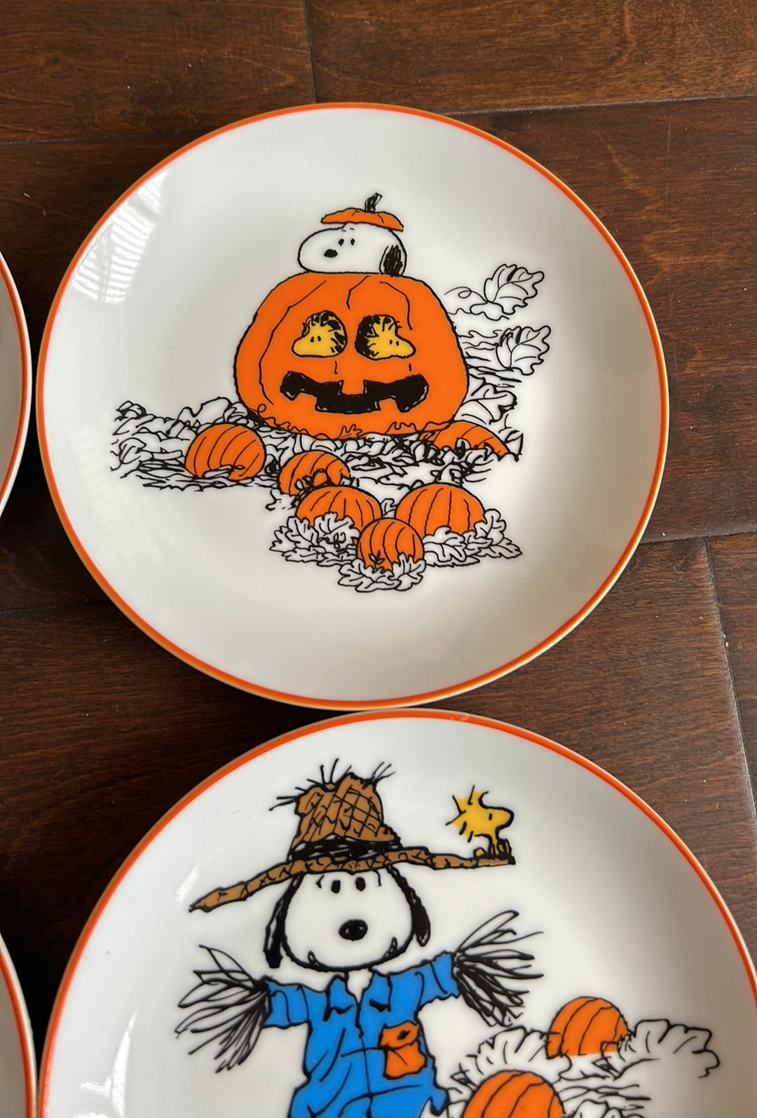 Peanuts Snoopy Halloween Appetizer/dessert Ceramic Plates New Set Of 4