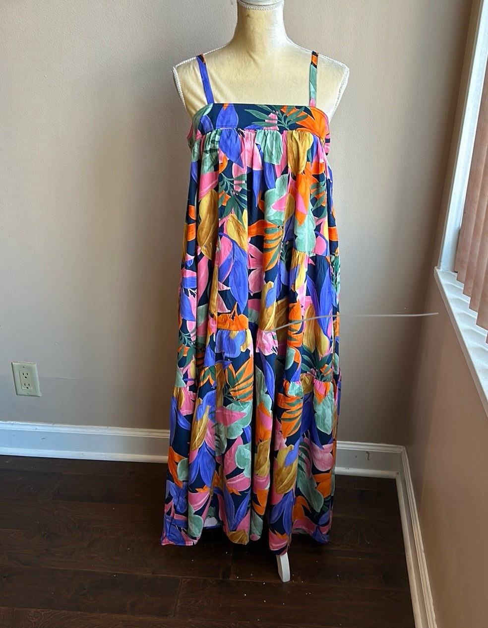 Abel the Label Anthropologie Floral  Maxi Dress NWT Strappy Boho