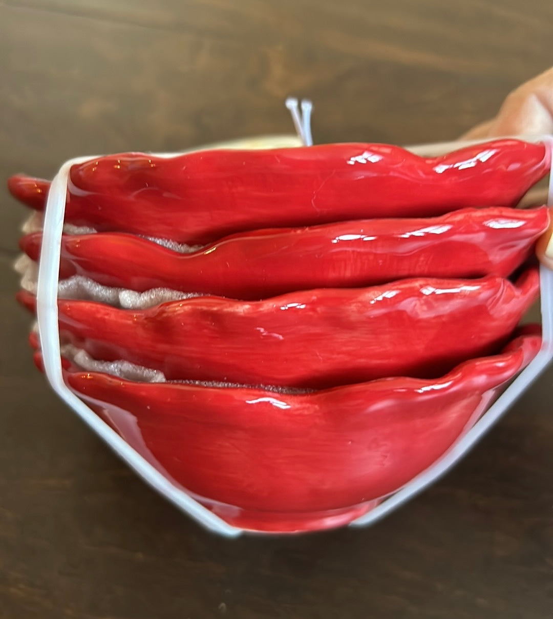 Set Of 8 Red Flower Peony Appetizer / Dessert Bowls  New Ceramic 5”