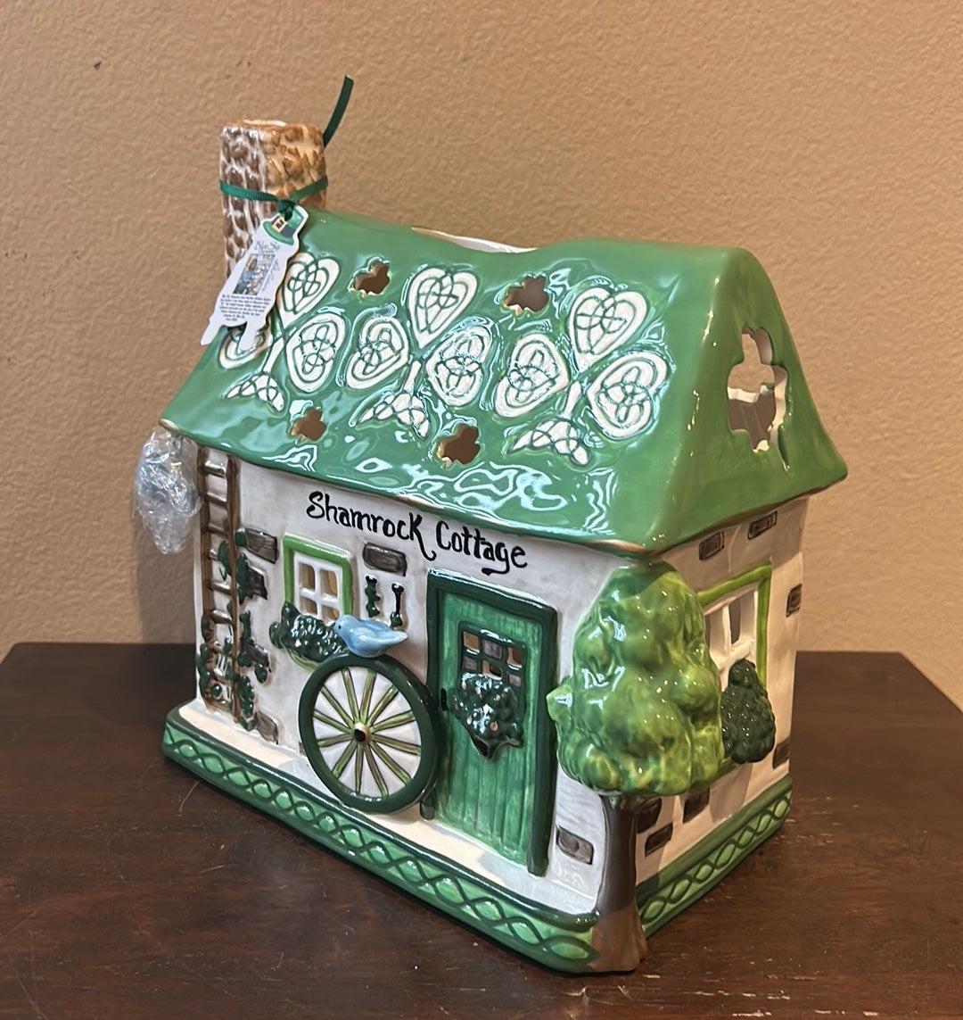 Blue Sky Clayworks Shamrock Cottage St Patricks Candle House Heather Goldminc