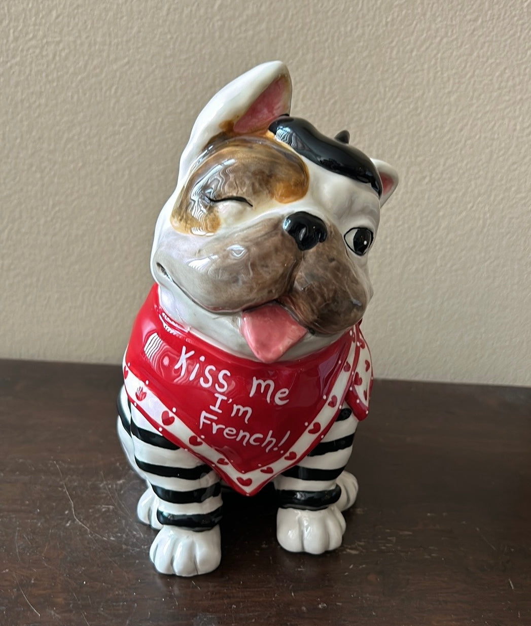 Blue Sky Clayworks Valentines Day FRENCH BULLDOG “KISS Me I'm French” Figurine