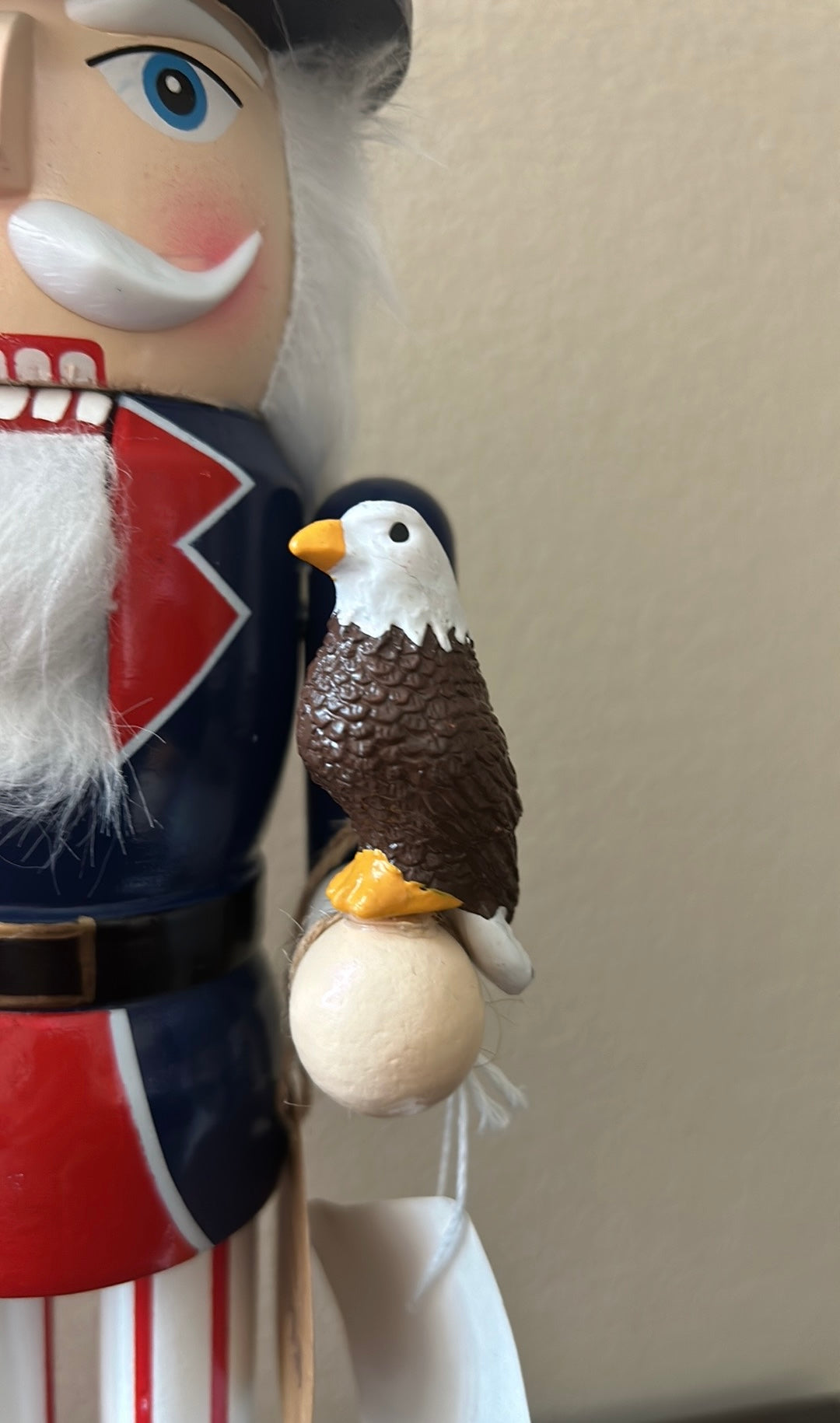 Stars & Stripes Americana Wood Nutcracker Eagle July 4th Red White Blue Flag